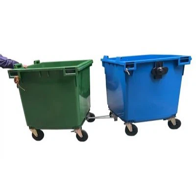 4 wheel garbage bin with a hitch attachment 4 wheel garbage bin with a hitch attachment